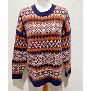 Glenda Bailey Peruvian Connection Baby Alpaca Sweater Sz Small Fair Isle Unisex